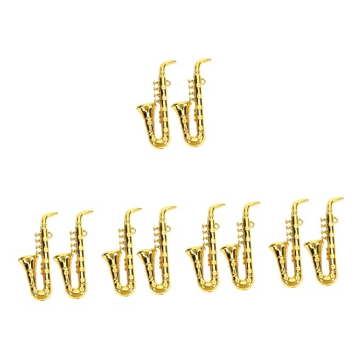 YARNOW 10 Miniatur Saxophon Mini Musikinstrument Dekoration Puppenhaus Zubehör Leicht Sicher für Sammler und Fotografiezubehör von YARNOW