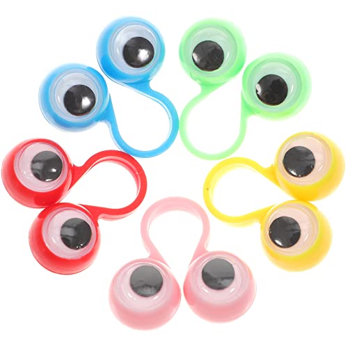 YARNOW 10 Stück Augen-Fingerpuppen Augenringe Pädagogische Fingerpuppen Kunststoff-Augäpfel Wackelaugen Für Halloween-Partygeschenke Piñata-Füller Rollenspiele Für Jungen Und Mädchen von YARNOW