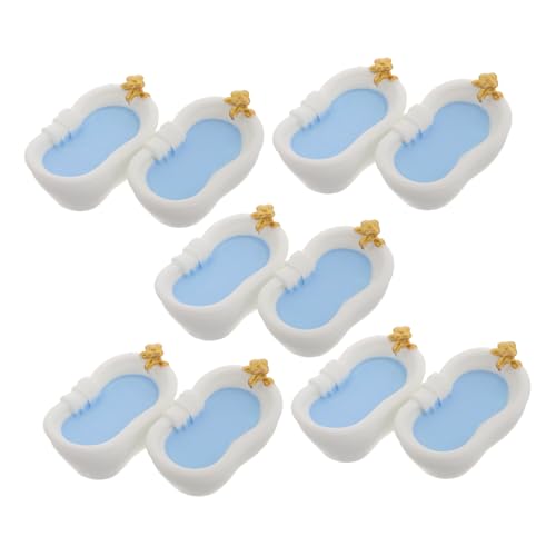 YARNOW 10 Stück Babyhausbadewanne Mini-Badezimmer Zubehör Für Puppenhäuser Möbel Für Puppenhaus Miniaturen Zum Basteln Badewanne Der Babypuppe Modell Puppenstubentisch Plastik Weiß von YARNOW