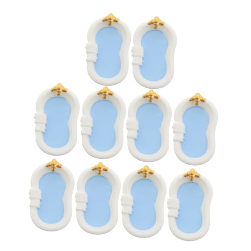 YARNOW 10 Stück Badewanne Puppenhaus Mini Duschbadewanne Babypuppenbadewanne Puppenhauszubehör Mikrobadewanne Miniaturbadezimmer Mini Badezubehör Mini Sachen Kunststoff Weiß von YARNOW