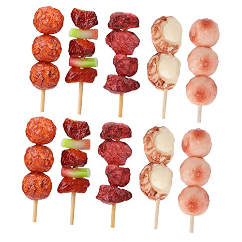 YARNOW 10 Stück Barbecue -Spießspielzeuge Grillgutmodell Spielmodelle für Nachahmung von lebensmitteln Grillspielzeug-Essen lebensechtes Kunstfleischmodell Lebensmittelmodell PVC YARNOW 10 Stück Barbecue -Spießspielzeuge Grillgutmodell Spielmodelle für Nachahmung von lebensmitteln Grillspielzeug-Essen lebensechtes Kunstfleischmodell Lebensmittelmodell PVC von YARNOW