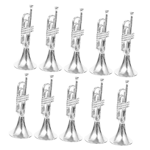 YARNOW 10 Stück Direkte Silberdekoration Musikinstrumentenmodell Puppe klein winzig lebensechte Trompete Trompetenverzierung exquisiter Trompetenschmuck Miniaturinstrument Plastik YARNOW 10 Stück Direkte Silberdekoration Musikinstrumentenmodell Puppe klein winzig lebensechte Trompete Trompetenverzierung exquisiter Trompetenschmuck Miniaturinstrument Plastik von YARNOW