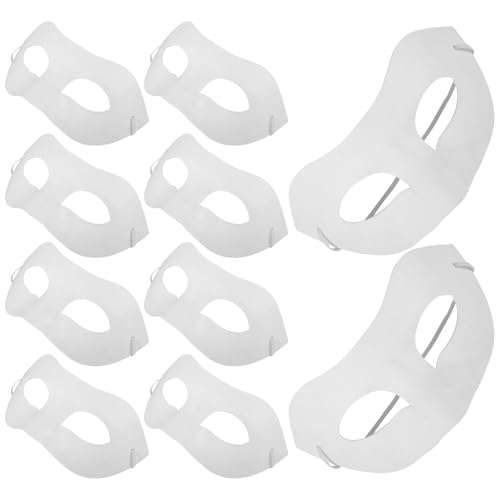 YARNOW 10 Stück Diy-Masken Aus Weißem Papier Blanke Masken Zum Dekorieren Der Halben Gesichtsmaske Handbemalt Für Diy-Bastelarbeiten Halloween-Maskenball Cosplay Karnevalsparty von YARNOW