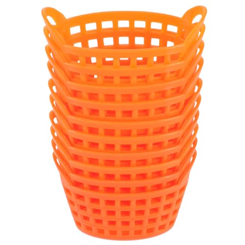 YARNOW 10 Stück Einen Einkaufskorb Kleiner Korb Körbe faltbar Korbzubehör Kleiner Handkorb Toy Grocery Korb Modell Mini-Supermarkt-Handkorb Mini-Handkorb Plastik Orange von YARNOW