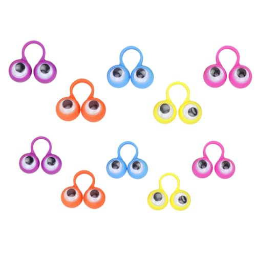 YARNOW 10 Stück Fingerpuppen Teilig Kreative Augenringe für Finger in Zufälligen Farben Partygeschenke für Jungen Fördert Kreatives Lernen und Spaß Beim Zufällige Farbe von YARNOW