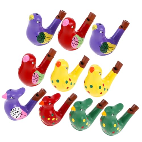 YARNOW 10stücke Aus Keramik Lustige Musikinstrumente Für Party-Requisiten Für Geburtstags Weihnachtsfeiern Bunte Vögel- Spielzeug von YARNOW