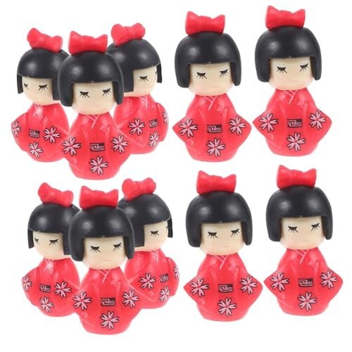 YARNOW 10 Stück Kimono Puppen Ornamente Entzückende Kimono Puppe Tisch Minifigur Miniatur Kimono Heimdekoration Kimono Statue Heimdekoration Traditionelles Kunststoff von YARNOW