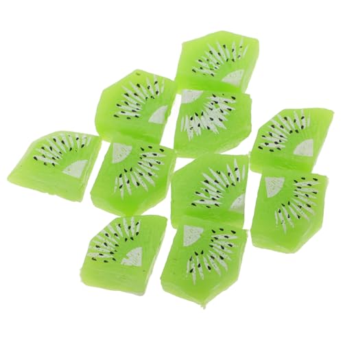 YARNOW 10 Stück Kiwi -Obstmodell lebensechte Fruchtverzierung Simulation gefälschte Kiwi realistisches Fruchtmodell Künstliches Obst für Party Künstliche Kiwischeibe Plastik Grün von YARNOW