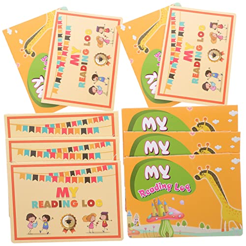 YARNOW 10 Stück Kinder Leselogbücher mit Cartoon Muster Englisch Schreib Sparbuch Praktische Lesepunktekarten für Kinder Tragbares Lesebuch für Lesen und Schreiben für Schule und Zuhause von YARNOW