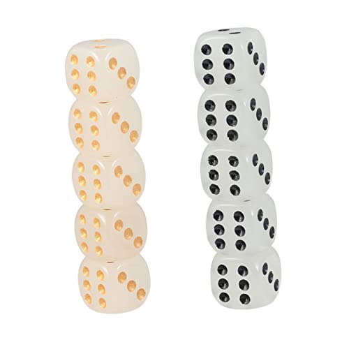 YARNOW 10 Stück Leuchtende Würfel Runde Ecken Schwarz mit Leuchtenden Punkten für Brettspiele und Partyspiele für Unterhaltung und Geselligkeit YARNOW 10 Stück Leuchtende Würfel Runde Ecken Schwarz mit Leuchtenden Punkten für Brettspiele und Partyspiele für Unterhaltung und Geselligkeit von YARNOW