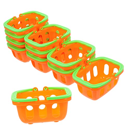 YARNOW 10 Stück Mini Einkaufskorb Teiliges aus Miniatur Supermarkt Körben für Rollenspiele Puppenhaus Zubehör und Kreative Spielideen Farbige Mini Einkaufskörbe von YARNOW