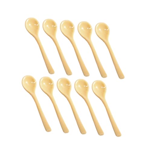 YARNOW 10 Stück Mini-Eisportionierer klein winzig Zubehör Miniatur Nachtisch Mini-Speiselöffel Mini House Mini-Löffel Mini-Hausschmuck Kinderspielzeug Harz Yellow von YARNOW