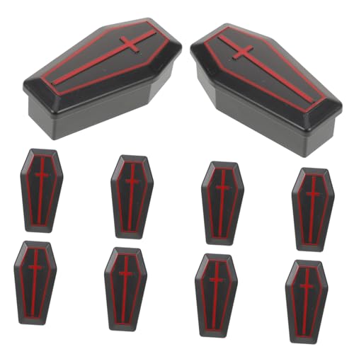 YARNOW 10 Stück Mini Sargboxen aus Kunststoff Realistische Halloween Deko Kompakt und Handlich Gruselige Party Requisiten für Karneval Bars Clubs und Halloween Feiern von YARNOW
