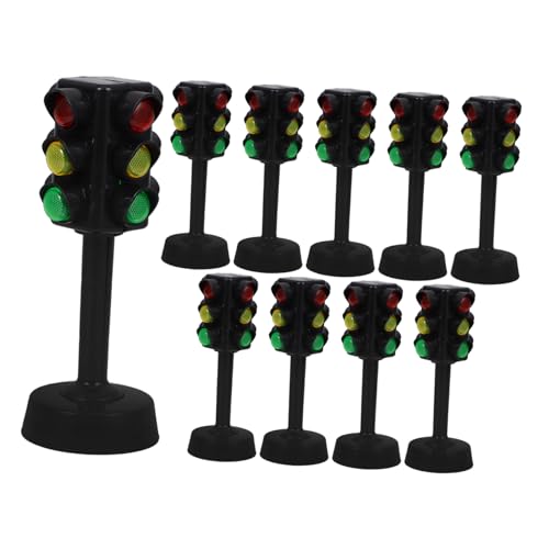 YARNOW 10 Stück Mini Verkehrssignal Modellspielzeug Teiliges für Lehrreiche Ampel für Verkehrssicherheit Glatte Oberfläche Spielzeugdekoration von YARNOW