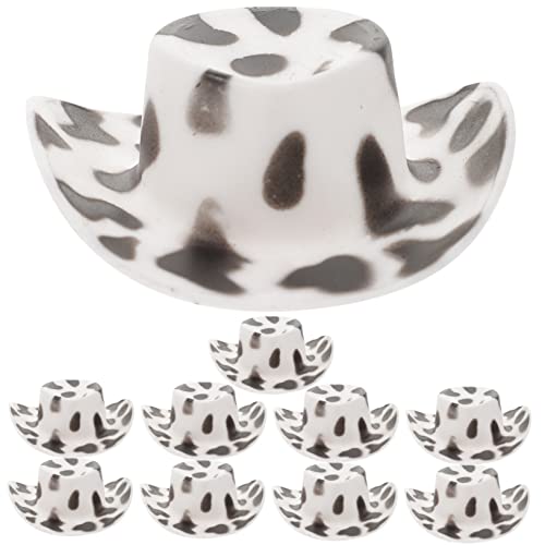 YARNOW 10 Stück Miniatur Hut Mini Cowboy Hüte für Puppen DIY Puppenhaus Zubehör für Kreative Kostüme Langlebiges Farbenfrohes für Dekoration und Bastelprojekte von YARNOW