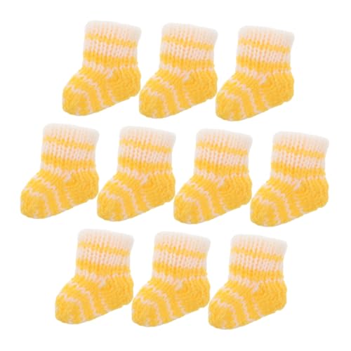 YARNOW 10 Stück Puppensocken für Puppenhaus Entzückende Kleiner Stricksocken Wärme und Stil für Puppen für Puppenspielzeug Selbstgemacht Puppenzubehör von YARNOW