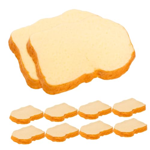 YARNOW 10 Stück Simulierte Toastscheiben Simuliertes Brot Lebensmittelspielzeugsimulation Faux Food Pu-Brot-Modell Künstlicher Brotlaib Brot Brotmodell Toast Beige PVC YARNOW 10 Stück Simulierte Toastscheiben Simuliertes Brot Lebensmittelspielzeugsimulation Faux Food Pu-Brot-Modell Künstlicher Brotlaib Brot Brotmodell Toast Beige PVC von YARNOW