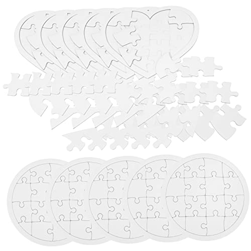 YARNOW 10 Stück Teiliges Blanko Puzzle zum DIY Bemalen Papier Malspielzeug für Kreative Gestaltung Rund und Herzförmig für Kinderhandwerk und Frühe Bildung YARNOW 10 Stück Teiliges Blanko Puzzle zum DIY Bemalen Papier Malspielzeug für Kreative Gestaltung Rund und Herzförmig für Kinderhandwerk und Frühe Bildung von YARNOW