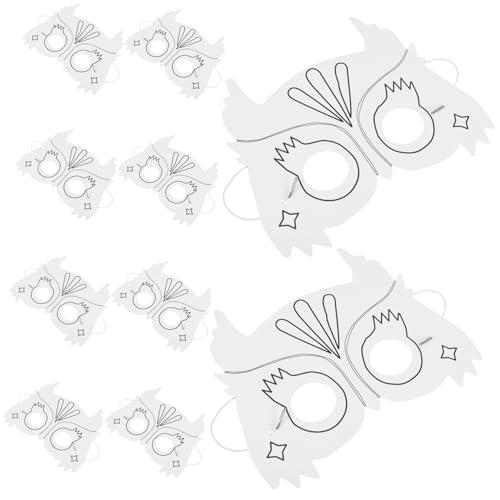 YARNOW 10 Stück Teiliges Diy Eulen Masken aus Kindersicherem Material Bemalbare Tiergesichtsmasken für Kreative Blanko Gesichtsmasken für Kostüm Halloween und YARNOW 10 Stück Teiliges Diy Eulen Masken aus Kindersicherem Material Bemalbare Tiergesichtsmasken für Kreative Blanko Gesichtsmasken für Kostüm Halloween und von YARNOW