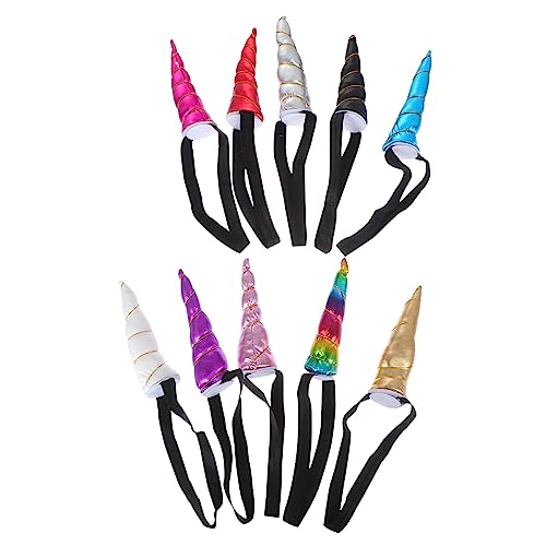 YARNOW 10 Stück Teiliges Einhorn Horn Form Stirnband für Bunte Kopfbedeckung als Party und Halloween Kostüm Zubehör Robustes Kreatives Design für Geburtstagsfeiern und YARNOW 10 Stück Teiliges Einhorn Horn Form Stirnband für Bunte Kopfbedeckung als Party und Halloween Kostüm Zubehör Robustes Kreatives Design für Geburtstagsfeiern und von YARNOW