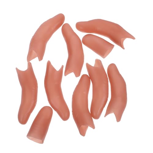 YARNOW 10 Stück Teiliges Falsche Daumenhüllen aus Robustem Material Vielseitige Fingerhandschuhe für Bühnenauftritte Halloween Cosplay Praktische Witze und Illusionsrequisiten zum von YARNOW