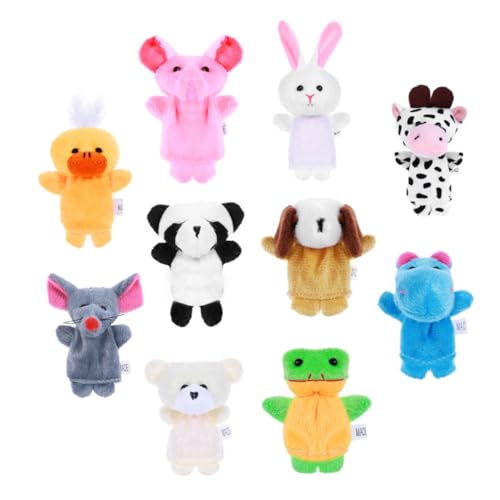 YARNOW 10 Stück Teiliges Fingerpuppen für Plüschtiere Tierdesigns Interaktion und Kreativität und Mitgebsel für Kindergeburtstage von YARNOW