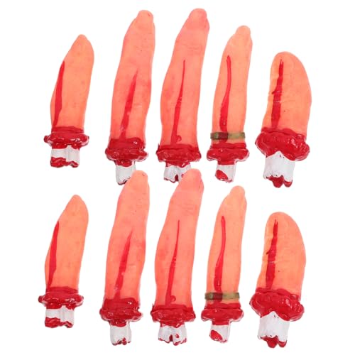 YARNOW 10 Stück Teiliges Halloween Deko Falsche Finger aus Sicherem Material Realistische Gruselige Requisiten für Spukhaus Party und Cosplay für Unheimliche Halloween von YARNOW