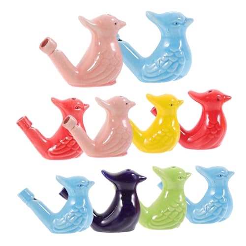 YARNOW 10 Stück Teiliges Keramik Vogelpfeifen Niedlicher Wasser Vogel Form Leichte Kinderspielzeuge mit Klarem Sicher aus Keramik als Party und Sportcheer Pfeifen von YARNOW