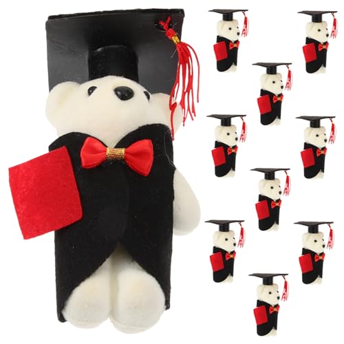 YARNOW 10 Stück Teiliges Plüsch Abschlussbär mit Doktorhut Niedliches Kuscheltier zur Dekoration für Graduierungsfeiern Geschenkidee für Absolventen und Kreative Fotorequisiten von YARNOW