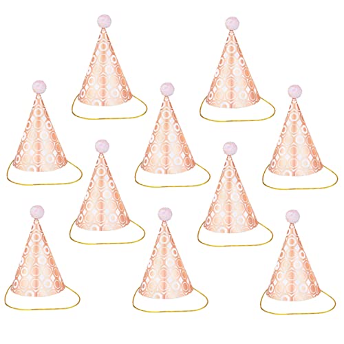 YARNOW 10 Stück Teiliges Roségoldene Glitzer Geburtstags Hüte für Erwachsene Partydeko mit Kreativem Design für Unvergessliche Feiern von YARNOW