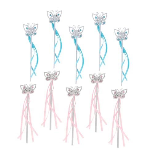 YARNOW 10 Stück Teiliges Schmetterlings mit Bunten Bändern Leichte Feenparty Requisiten für Mädchen Sicher und Einfach zu Verwenden für Geburtstagsfeiern Rollenspiele Zufällige Farbe von YARNOW