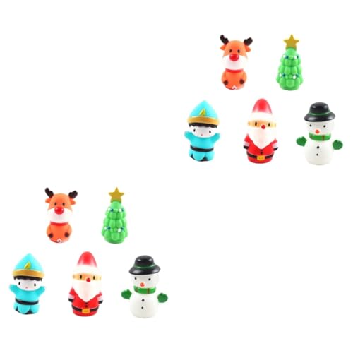 YARNOW 10 Stück Teiliges Weihnachts Fingerpuppen Rentier Weihnachtsmann Schneemann Weihnachtsbaum und Kindern Winterkleidung Interaktives Lernspielzeug für Eltern zu Hause und von YARNOW