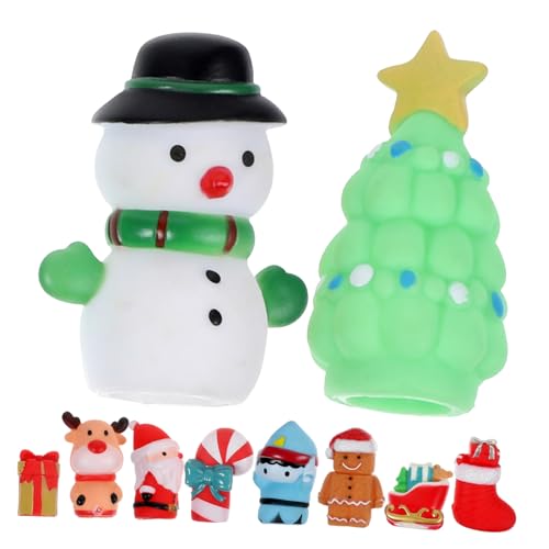 YARNOW 10 Stück Teiliges Weihnachts Fingerpuppen mit Santa Claus Schneemann Rentier und Weihnachtsbaum Bunte Mini Fingerfiguren für Interaktives Fingerspiel von Kreativität und YARNOW 10 Stück Teiliges Weihnachts Fingerpuppen mit Santa Claus Schneemann Rentier und Weihnachtsbaum Bunte Mini Fingerfiguren für Interaktives Fingerspiel von Kreativität und von YARNOW
