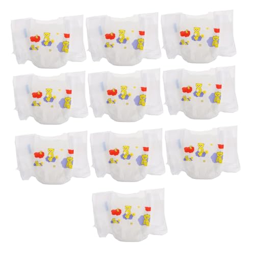 YARNOW 10 Stück Teiliges Wiederverwendbare Mini Puppenwindeln Realistische Leichte Doll Accessoires Tragbar und Vielseitig für Rollenspiele Geeignet für Puppenpflege von YARNOW