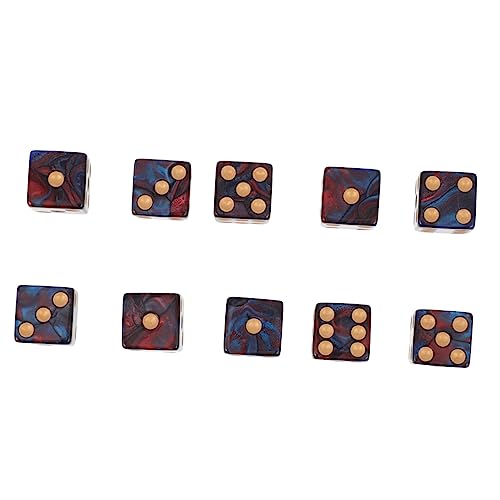 YARNOW 10 Stück Zweifarbige Würfel Massenwürfel Pub -Spiel Bunte Würfel Spielwürfel Brettspiele Würfel Acryl Blau von YARNOW