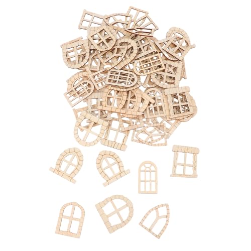 YARNOW 100 Stück Feentüren Gartentüren Feentüren Basteln Miniatur Bastelbedarf Gartendekor Miniatur Feentüren Figuren Gartenornamente Mini Möbel Fenster Holz Beige von YARNOW