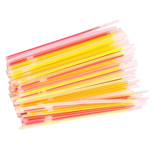 YARNOW 100 Stück Glow Sticks Party Zubehör Farbige Leuchtstäbe für Erwachsene für Hochzeiten Geburtstagsfeiern Halloween und Weitere Veranstaltungen von YARNOW