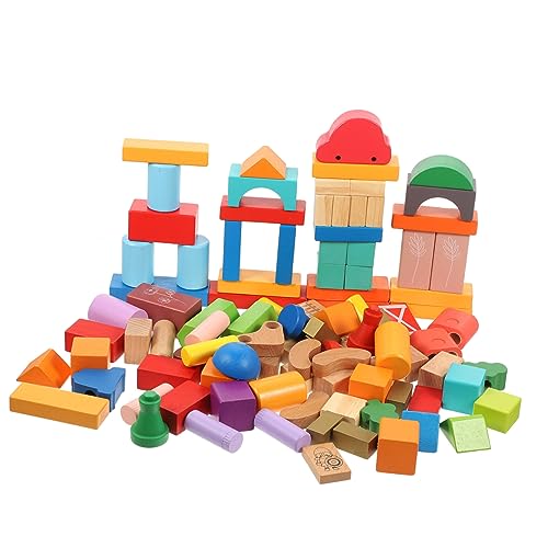 YARNOW 100 Stück Holzbausteine für Kleinkinder Geometrische Formen Stapelbare Bausteine aus Robustem Naturholz Konstruktionsspielzeug für Frühe Bildung und Interaktives Spielvergnügen YARNOW 100 Stück Holzbausteine für Kleinkinder Geometrische Formen Stapelbare Bausteine aus Robustem Naturholz Konstruktionsspielzeug für Frühe Bildung und Interaktives Spielvergnügen von YARNOW