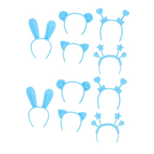 YARNOW 100 Stück Mini Haarreifen für Puppen Teiliges mit Blauen Hasenohren Bärenohren Katzenohren Herz und Stern Haarreifen Requisiten für Fotografie und Puppen Dekoration von YARNOW