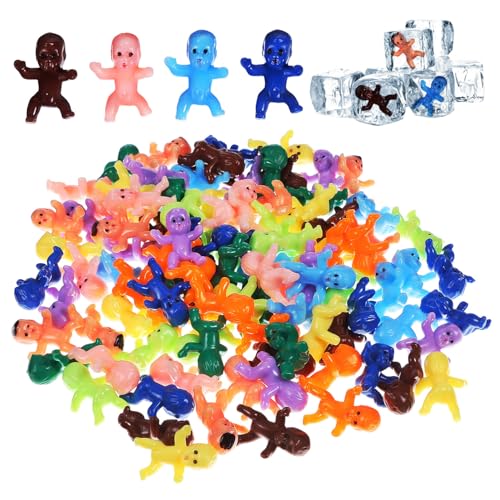 YARNOW 100 Stück Mini Plastikbabys Kreative Kleine Figuren für Partydekorationen für Kindergeburtstage Mitgebsel für Lustige Spiele Langlebig und Farbenfroh von YARNOW