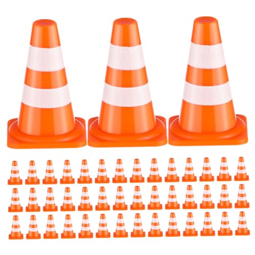 YARNOW 100 Stück Mini Verkehrscones Robuste Straßenblockade Spielzeuge für Lernspielzeug für Verkehrsschilder für Kreative Rollenspiele und Bildungsaktivitäten von YARNOW