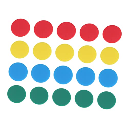 YARNOW 100 Stück Runde Spielchips aus Acryl Bunte Zählmarken für Bingo und Lernspiele Rot Blau Grün und Gelb für Zuhause Geschäfte und Bars von YARNOW