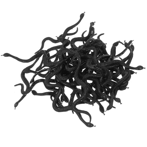 YARNOW 100 Stück Simulation Schlangenspielzeug, Schlangenspielzeug, Plastikschlange, Halloween-Dekoration, Schwarze statische Schlangenmodelle YARNOW 100 Stück Simulation Schlangenspielzeug, Schlangenspielzeug, Plastikschlange, Halloween-Dekoration, Schwarze statische Schlangenmodelle von YARNOW