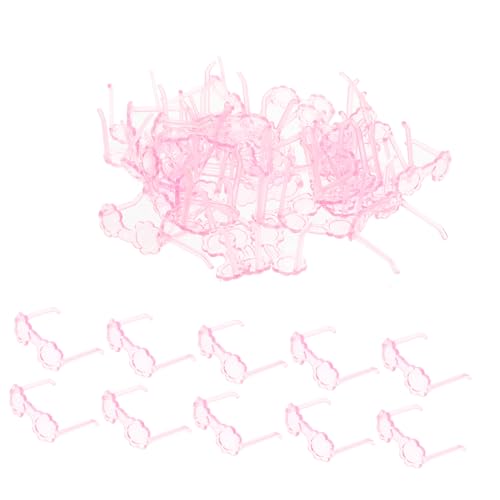 YARNOW 100 Stück Teiliges Miniatur Puppenbrillen aus Kunststoff Transparente Niedliche Sonnenbrillen als Puppenzubehör für Puppenhaus Dekoration und Doll Dress Up Eyeglasses Props für von YARNOW