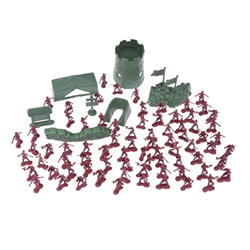 YARNOW 100Stücke Soldat Modell Set Teilig aus Kunststoff Figuren für Kreativität und Militärischem Partys und Rollenspiele von YARNOW