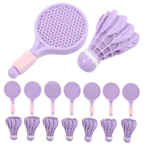 YARNOW 10Sätze Badminton Zubehör mit Kunstvolle Dekoration für Puppenhäuser und Flexibles Badminton Zubehör für Kleine Gelbe und Puppen Einfache von YARNOW