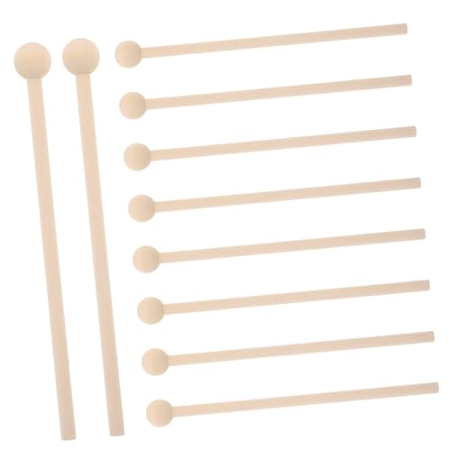 YARNOW 10Stücke Holzschlägel für Percussion Sticks für Xylophon und Glockenspiel Runde Holzstäbchen für DIY Musikinstrumente Entwickelt Rhythmus und Koordination von YARNOW
