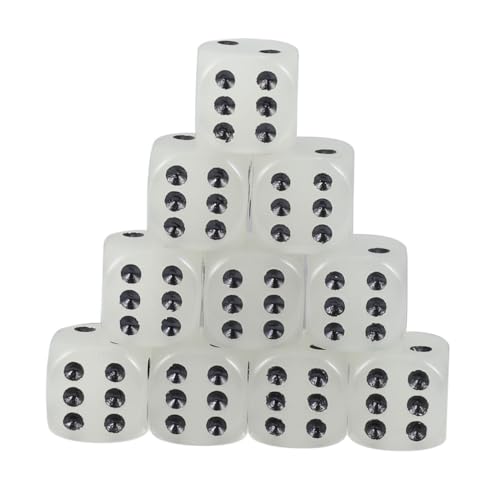 YARNOW 10Stücke Leuchtende Teiliges Nachtleuchtende Acrylzahlwürfel Mit Abgerundeten Ecken Für Spielunterricht Und Familienunterhaltung Für Kreative Spiele Und Lehrmittel von YARNOW