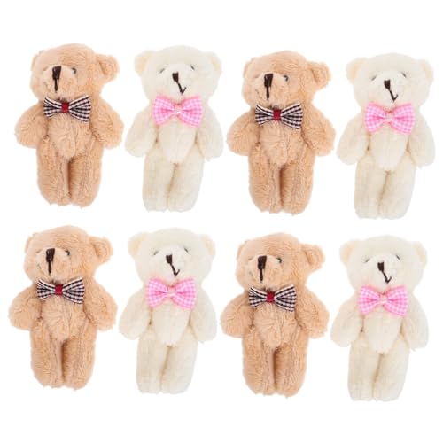 YARNOW 10Stücke Mini Bärpuppen Schlüsselanhänger mit Hängenden Ketten Stilvolle Deko für Taschen und für Kettenanhänger und Hängedekoration von YARNOW