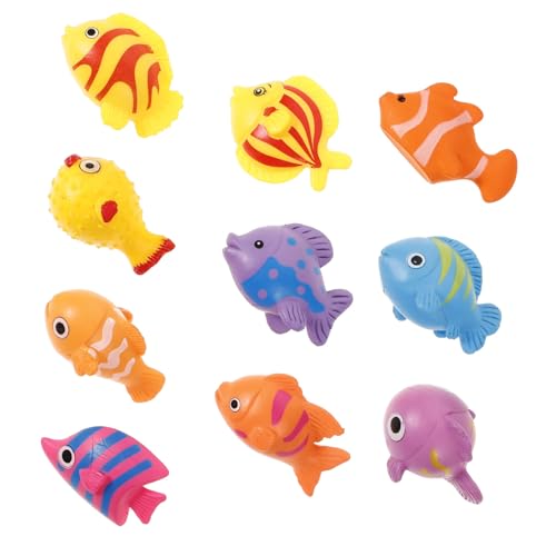 YARNOW 10Stücke Mini Meerestier Figuren Kunststoff Fische Für Aquarien Dekoration Mikro Landschaft Requisiten Tierfiguren Für Miniaturwelt Und Fisch Tank Deko von YARNOW